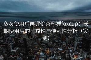 多次使用后再评价茶杯狐foxcup：长期使用后的可靠性与便利性分析（实测）