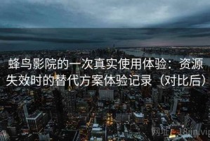 蜂鸟影院的一次真实使用体验：资源失效时的替代方案体验记录（对比后）