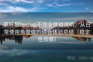 茶杯狐foxcup不完全体验说明：从日常使用角度做的综合体验总结（稳定性观察）