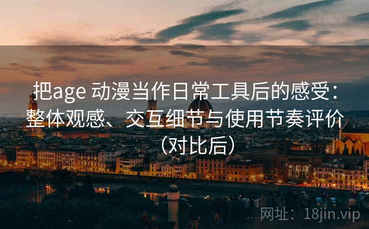 把age 动漫当作日常工具后的感受：整体观感、交互细节与使用节奏评价（对比后）