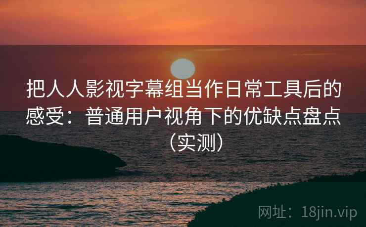 把人人影视字幕组当作日常工具后的感受：普通用户视角下的优缺点盘点（实测）