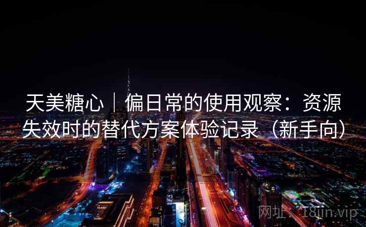 天美糖心｜偏日常的使用观察：资源失效时的替代方案体验记录（新手向）