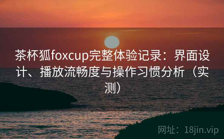 茶杯狐foxcup完整体验记录：界面设计、播放流畅度与操作习惯分析（实测）