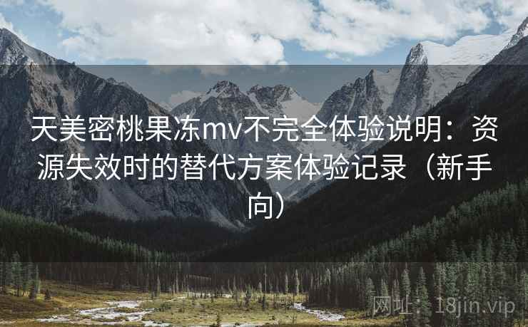 天美密桃果冻mv不完全体验说明：资源失效时的替代方案体验记录（新手向）